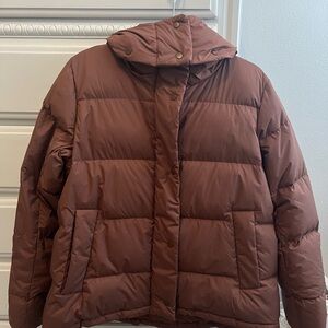 Lululemon Athletica Brown Wunder Puff Jacket with Hood
